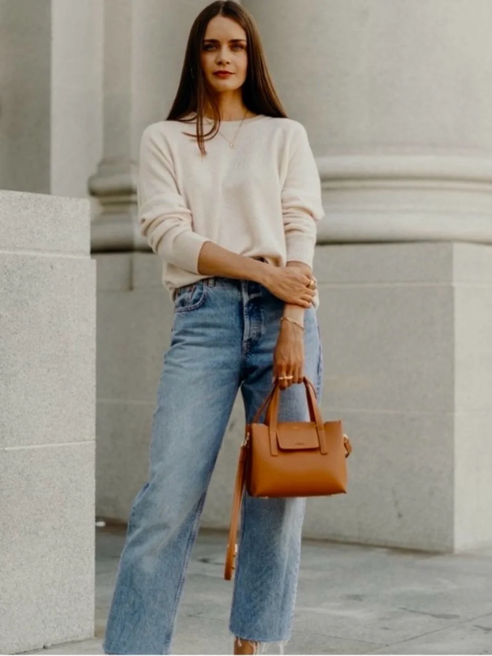 New AALLYN  Stella Mini Leather Satchel with crossbody and shoulder straps